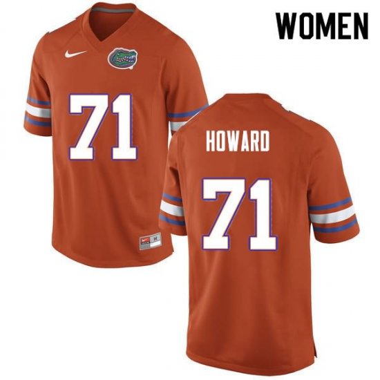 Women's Florida Gators #71 Chris Howard NCAA Nike Orange Authentic Stitched College Football Jersey EZW1562AO